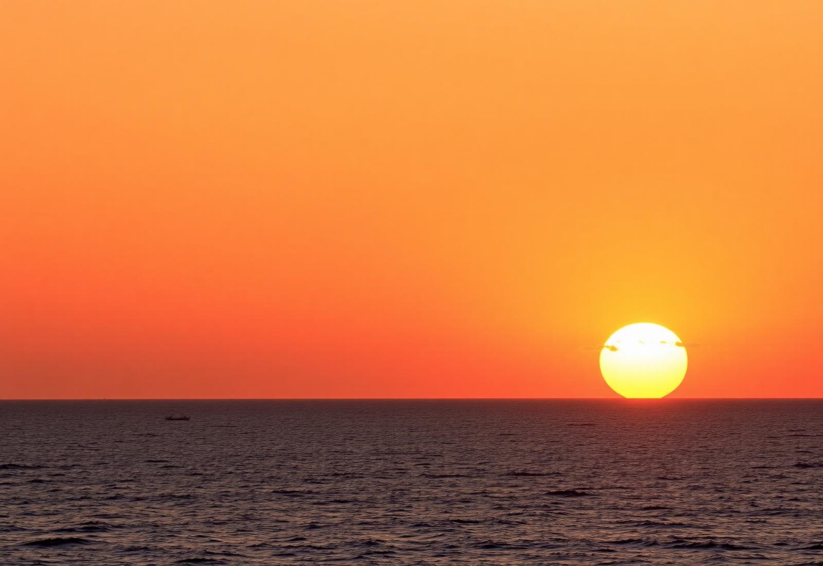 Warm sunset over the ocean